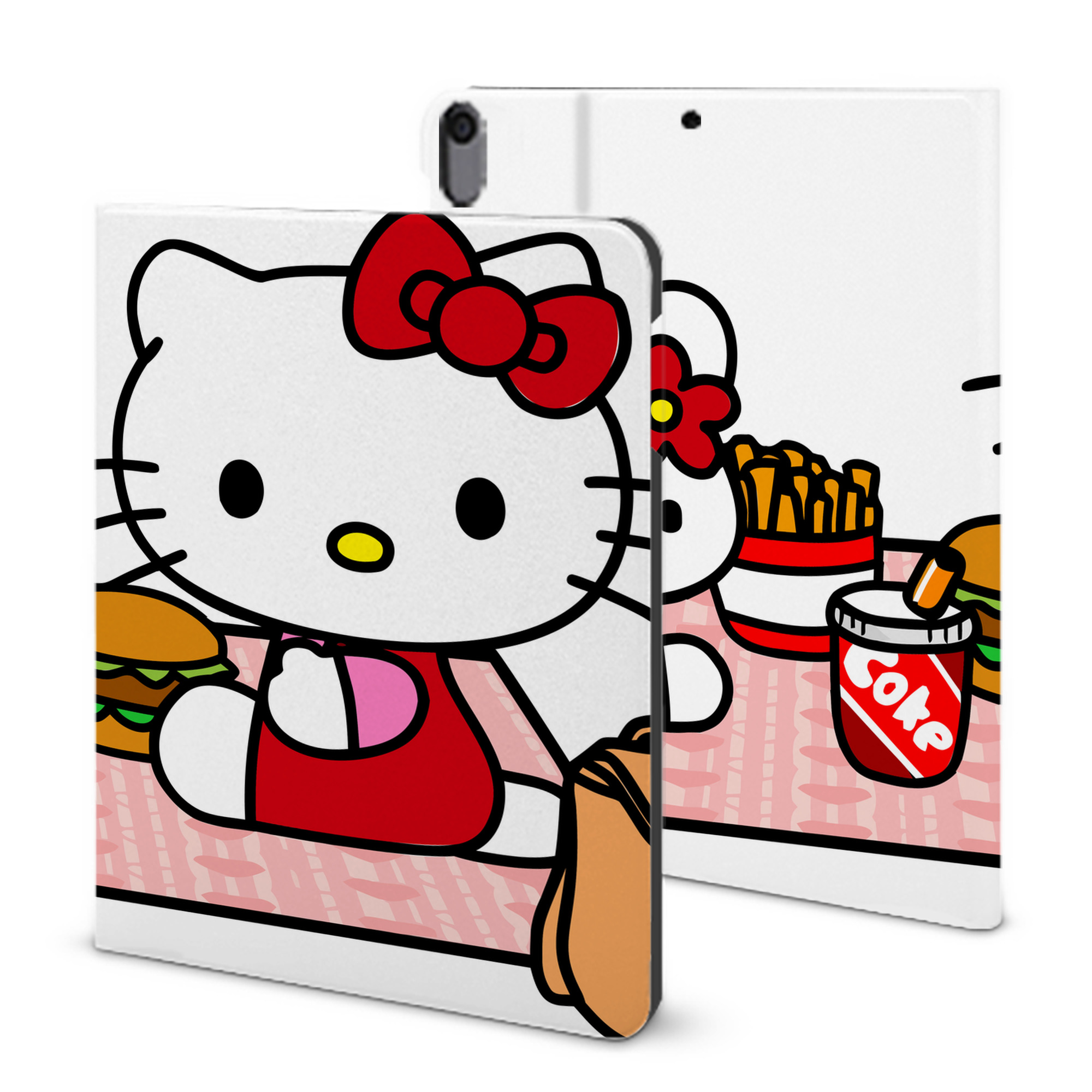 （画像用） Hello Kitty ハローキティ IPad ケース ブック型 PUレザー TPU 耐衝撃 軽量 薄型 ペン収納なし 全面保護 IPad 各モデル対応